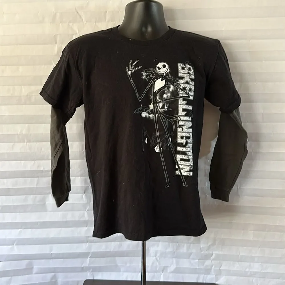 Disney Jack Skellington Nightmare Before Christmas Black Long Sleeve T-Shirt